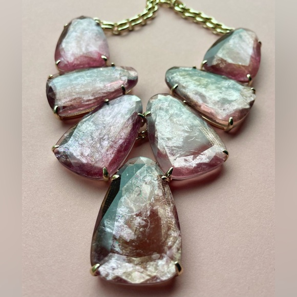 Kendra Scott Harlow Necklace in Sable Mica 14k Gold Plated NWT - Picture 2 of 9